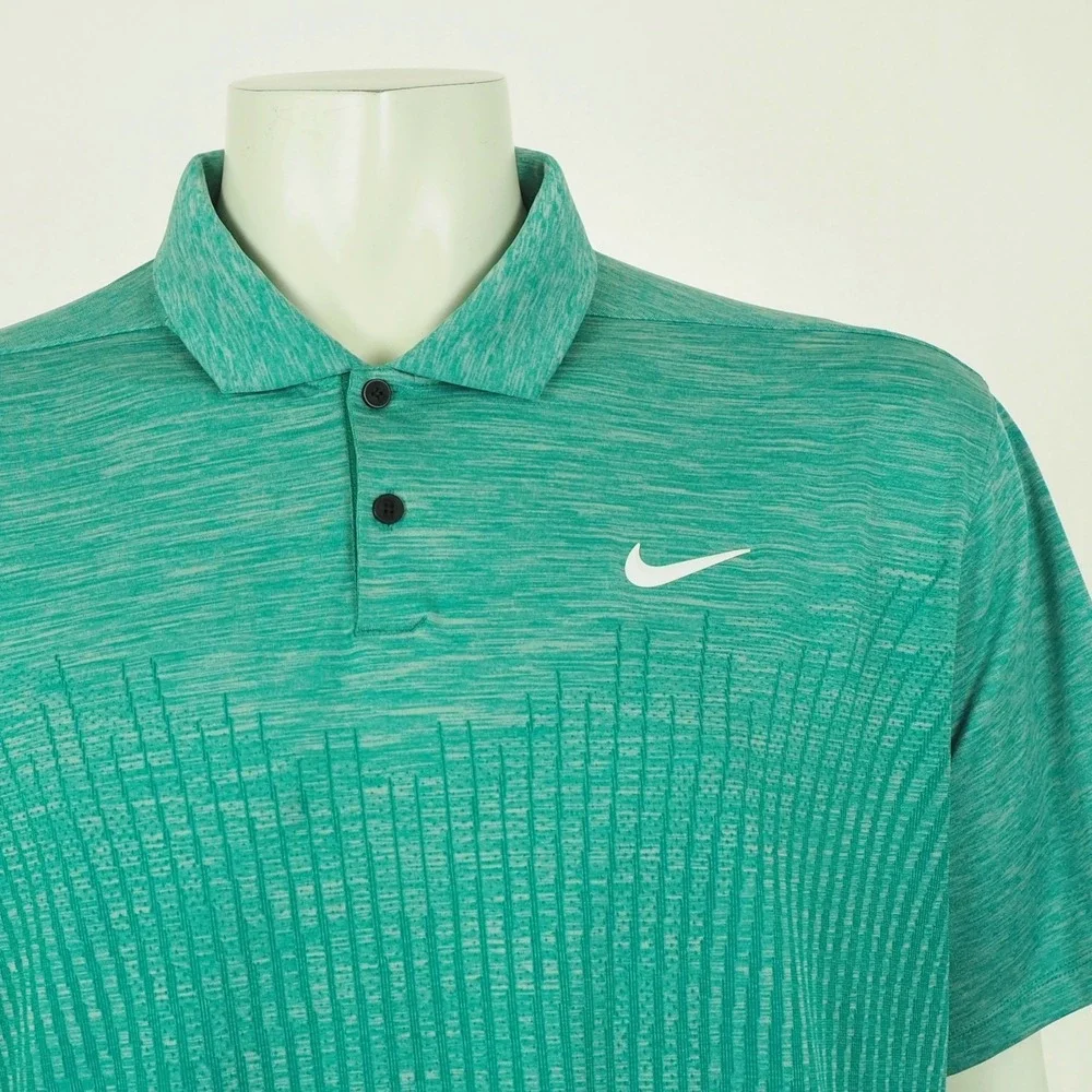 Nike Golf Dri-Fit ADV Vapor Engineered Polo Shirt Mens 2XL XXL Green Jacquard